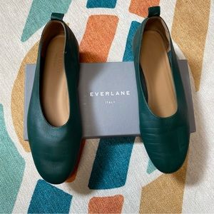 Everlane The Day Glove in British Green Flat Ballet Shoe Italian leather Size 11